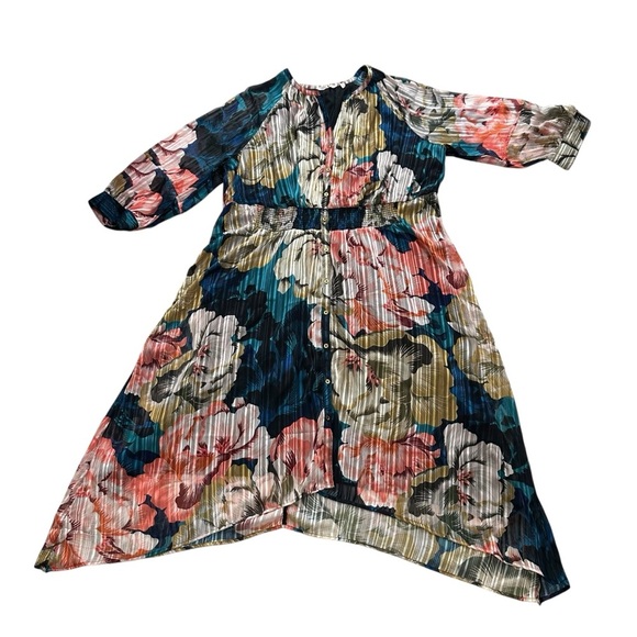 Soft Surroundings Women’s 2X Natalia Floral Asymmetrical Hem Dress - Picture 4 of 10